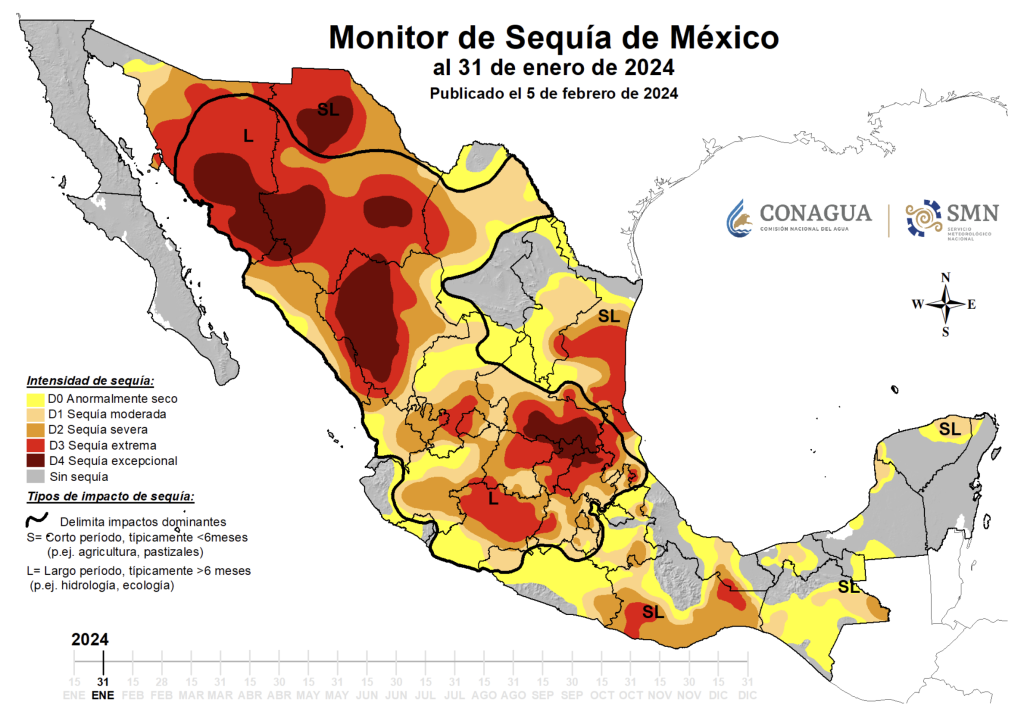 Para más información, consulta el Monitor de Sequía 